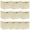 Storage Boxes with Lids 10 Pcs 32x32x32 Cm Fabric