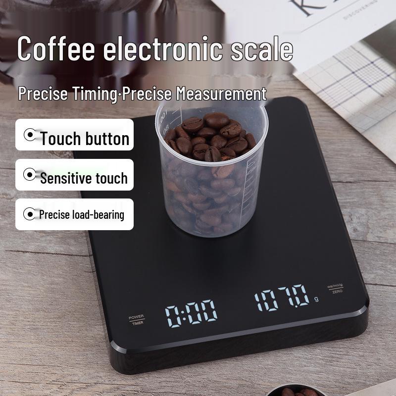Smart Rechargeable Coffee Scale: 3kg Capacity, Accurate To 0.1g, Fast Charging, Timer-Enabled for Home and Kitchen Use.