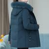 Real Fur Collar Middle Age Women's Down Coats Winter Vintage Parkas Plus Size Elegant Thick Warm Down Jackets Woman Outerwears