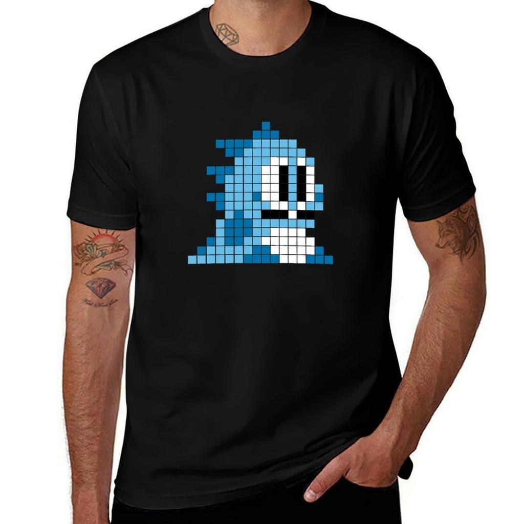 Bubble Bobble Pixel Art Tshirt Fashion Casual Short Sleeve Tshirt