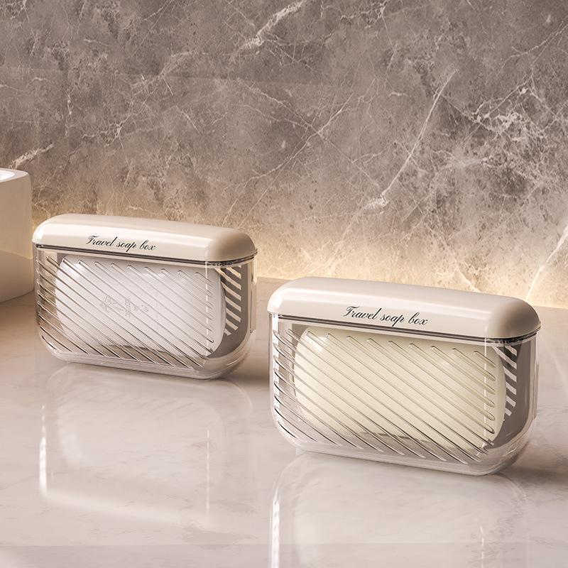 Portable Sealed Travel Soap Dish with Draining Lid