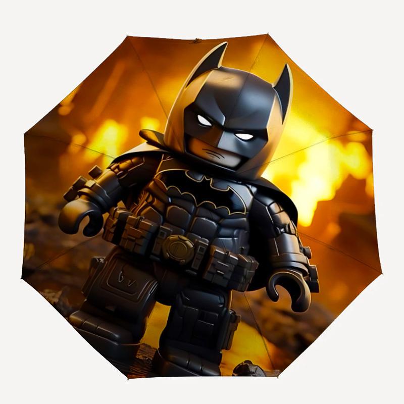 

1 шт. Автоматична складана парасолька Lego Batman, вітростійка конструкція з 8 спицями, легка дорожня парасолька для жінок/чоловіків 42