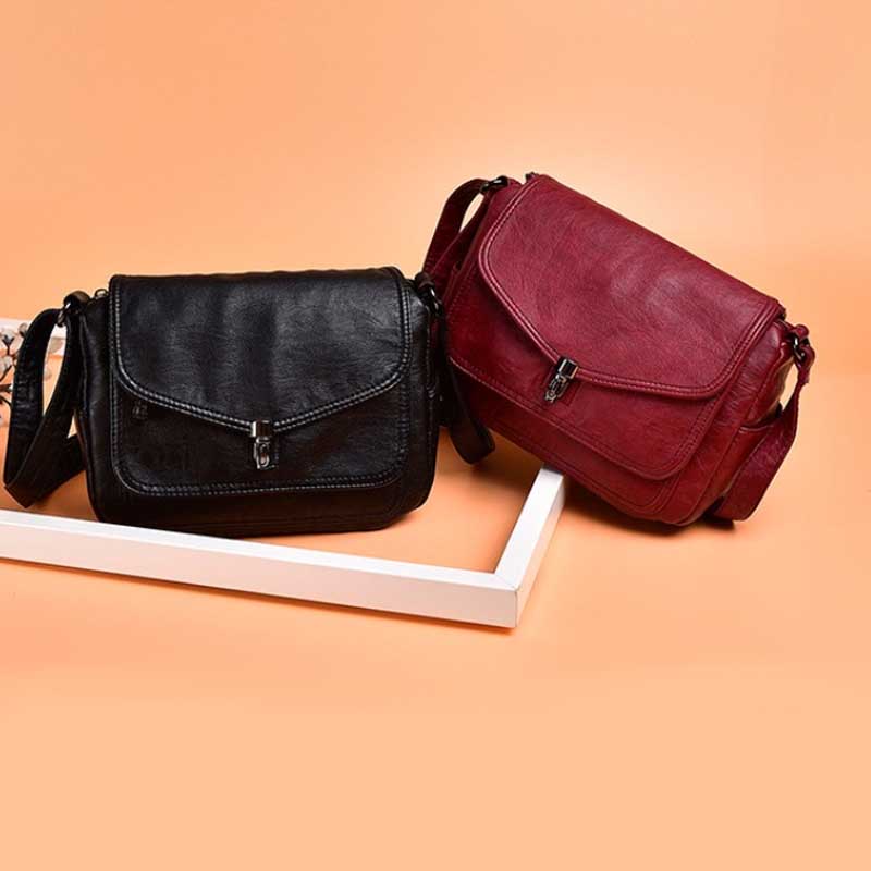 PU Leather Women Leather Handbags Soft Casual Messenger Crossbody Bag  Female Leather Shoulder Bag Ladies Sac A Main