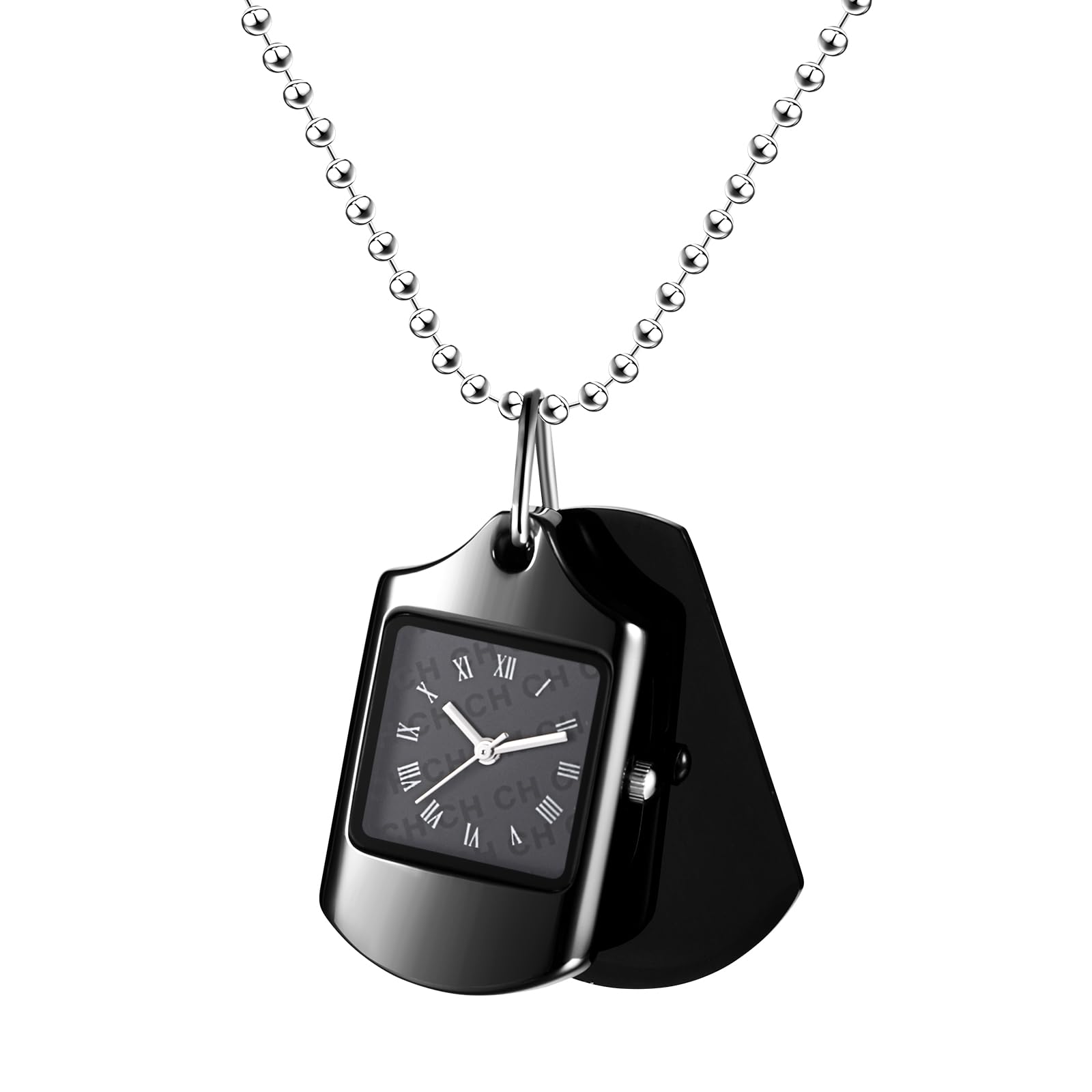 

Pocket Watch Necklace Watch Dog Tag Necklace Roman Analog Display Waterproof: Pendant Watch Sweater Necklace Chain Fashion Accessory - Birthday