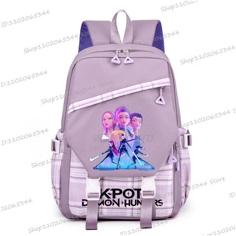 

Хип-хоп K-pop Рюкзак для школы «Охотники на демонов» большой вместимости для учеников средней школы, модный женский корейский рюкзак ульцзанг
