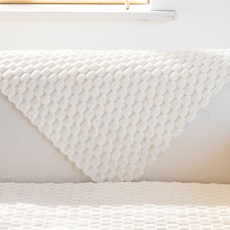 Winter Plush Non-Slip Sofa Cushion & Cover - Modern, Thickened Design