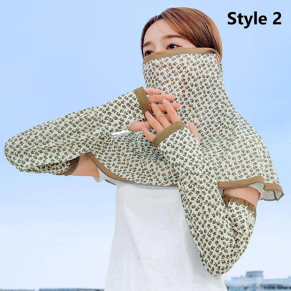 Arm Sleeve Sun Protection Mask Full Face Sun Protection Sleeves Sunshade Face Mask  Driving Cycling