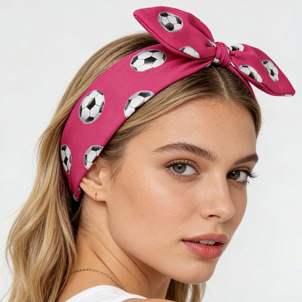 Bow Soccer Fan Hair Band Rabbit Ear Fan Cheering Hair Hoop Football Headband Celebration