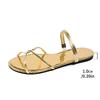 Solid Color Casual Slippers Summer Comfortable Gold Women's Shoes Beach Home Flat Simple Women's Sandal Two Ways To Wear