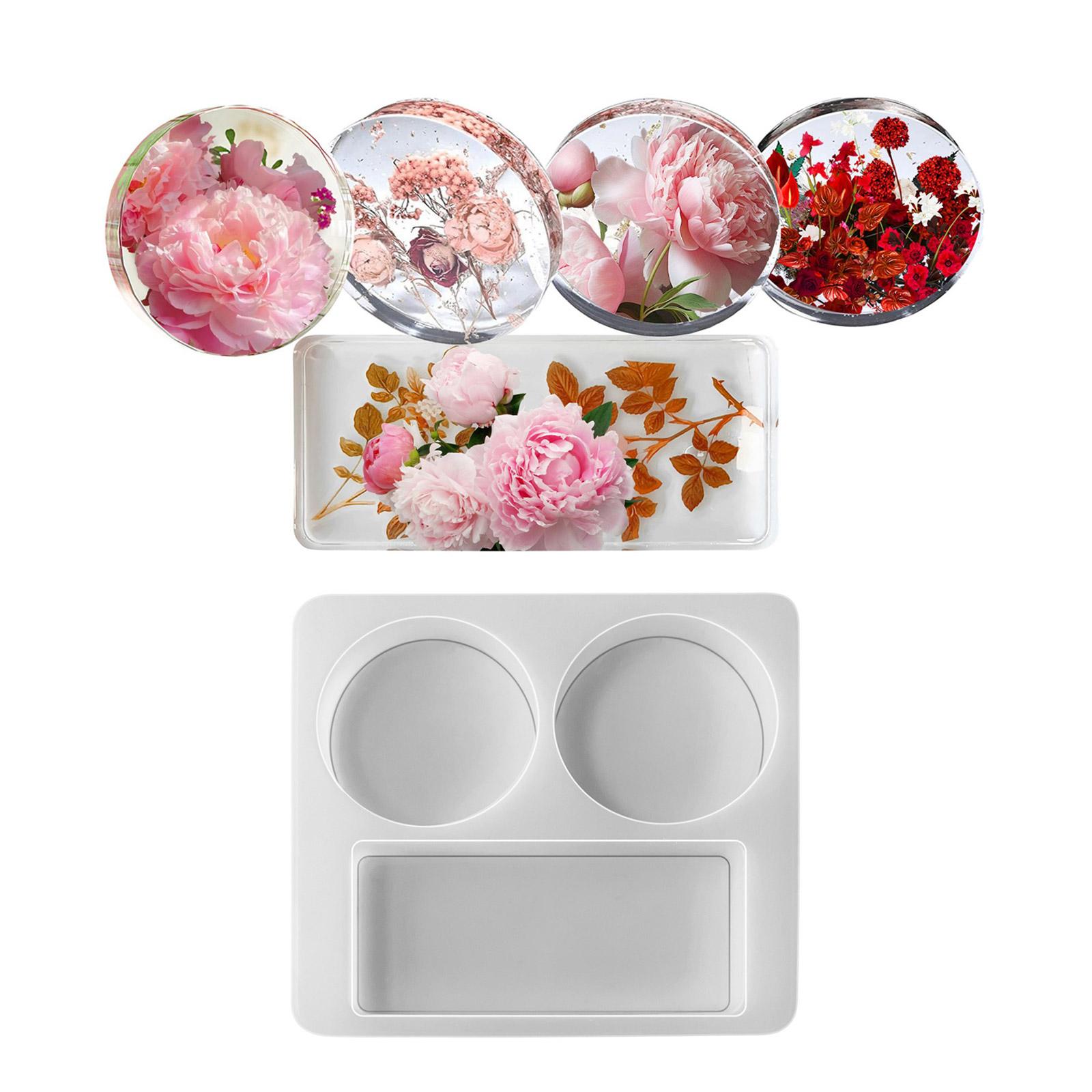 

Силиконовые формы с 3 полостями Легко извлекаемые формы Формы для эпоксидной смолы Силиконовая текстура для подставок и поделок из эпоксидной смолы 1