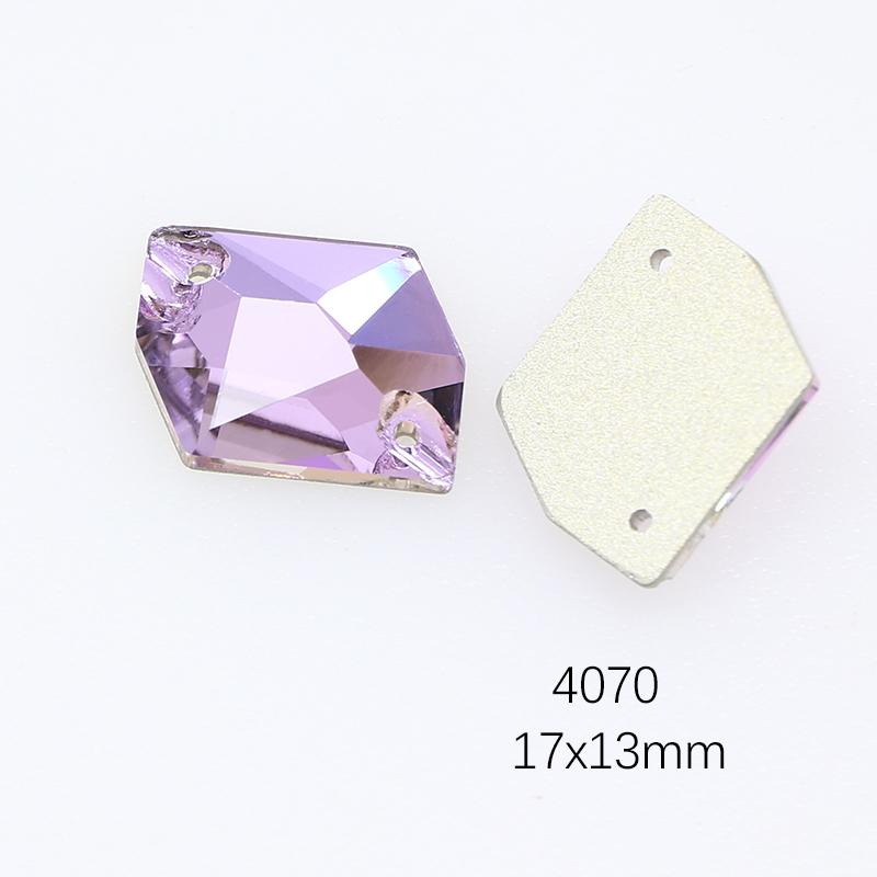 Dongzhou Crystals Luxury Quality Flatback Non-Hotfix Sew On Rhinestones Mix Shaped Violet Color DIY Garment Sewing Accessories