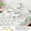 Plant Flower Pattern Bed Hat Three-Piece Digital Printing Bed Hat Bedding Set Adult Children