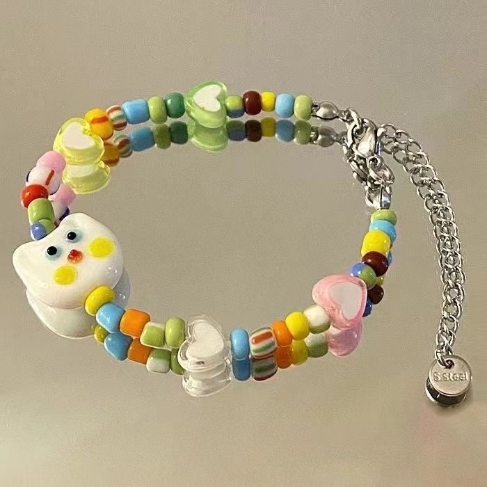 Color Woven Rope Beaded Cat Bracelet Women's New Niche Design High-end Bracelet Bracelet Gift