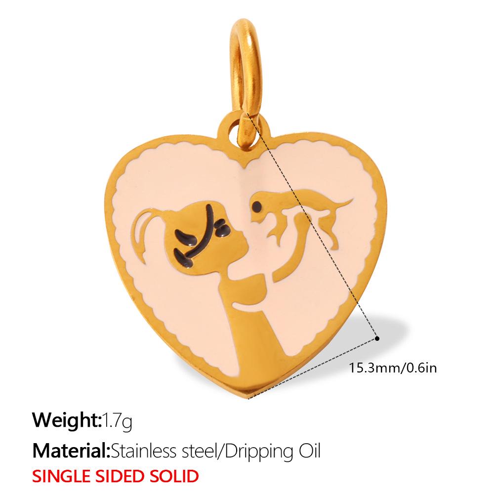 Cartoon Pet Series Stainless Steel Necklace & Bracelet Pendant for Women