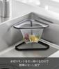 Yamazaki Tower Stainless Steel Triangular Drainer with Draining x x H15cm Not 1556 Net, Black, W20.6 D10.8 (Cushion Included),