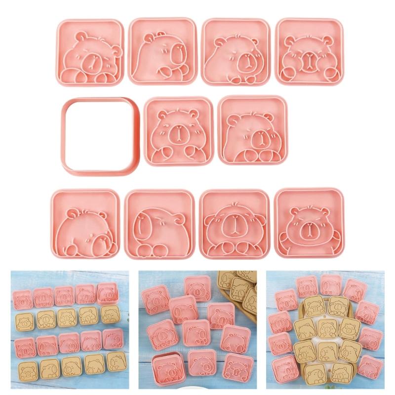 10Pieces Delicate Capybara Cookie Cutter Set Biscuits Stamp For Exciting Baking Projects And Pleased DIY Experience