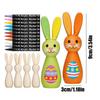 Wooden Easter Bunny Unfinished Festive Decoration Paint Your Own Rabbit Figure For Kids Teens Adults Craft Lovers Art Teachers