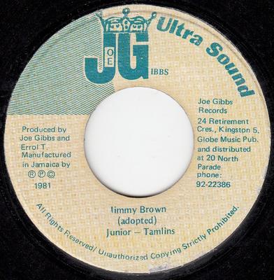 7inch Record JUNIOR TAMLINS  Jimmy Brown NONE Joe Gibbs Ultra 1981 Jamaica Reggae Ska  Dub Used