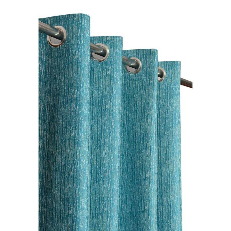 Vysoce kvalitní polyesterový texturovaný design Aqua Blue Barva s očkem Okenní závěsy Dlouhá sada 2 kusů