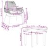 5 Piece Outdoor Dining Set with Cushions Black Poly Rattan Glass Table