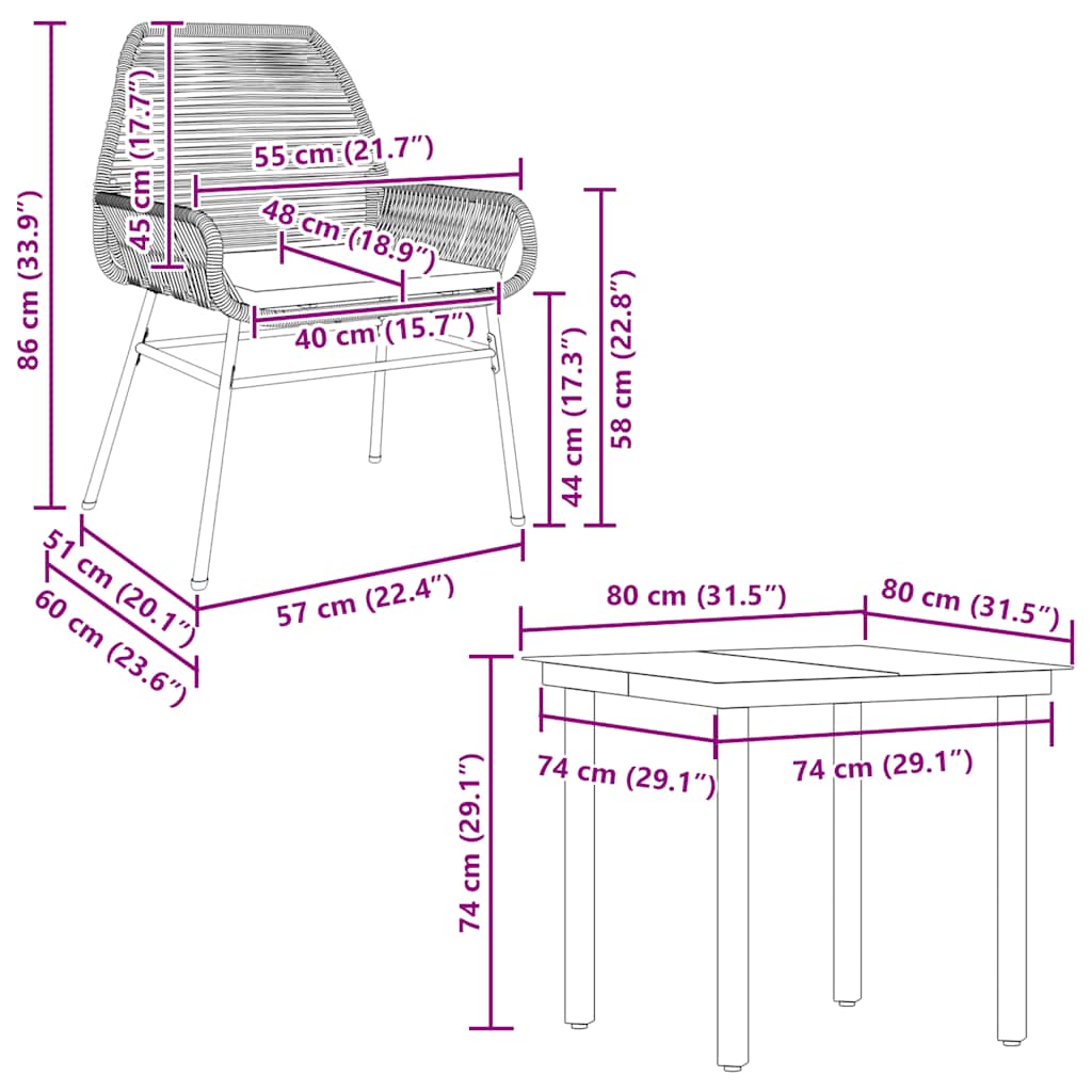 5 Piece Outdoor Dining Set with Cushions Black Poly Rattan Glass Table