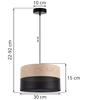 Single Hanging Lamp Classic Oak Veneer Lampshade 30Cm