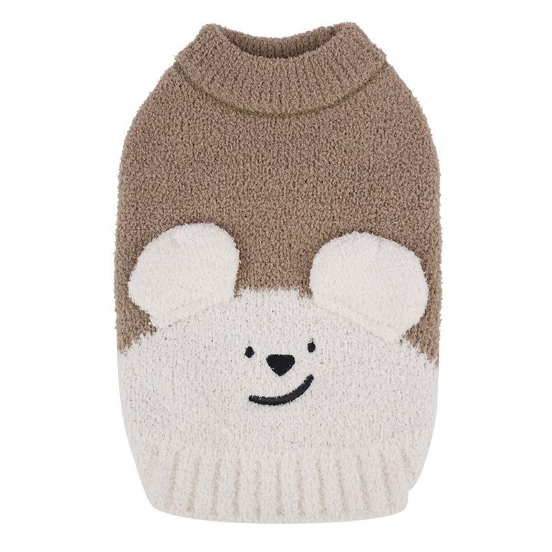 Dog Autumn and Winter Warm Pullover Sweater Teddy Bigbear Small Dog Half-edge Velvet Base Pet Clothes