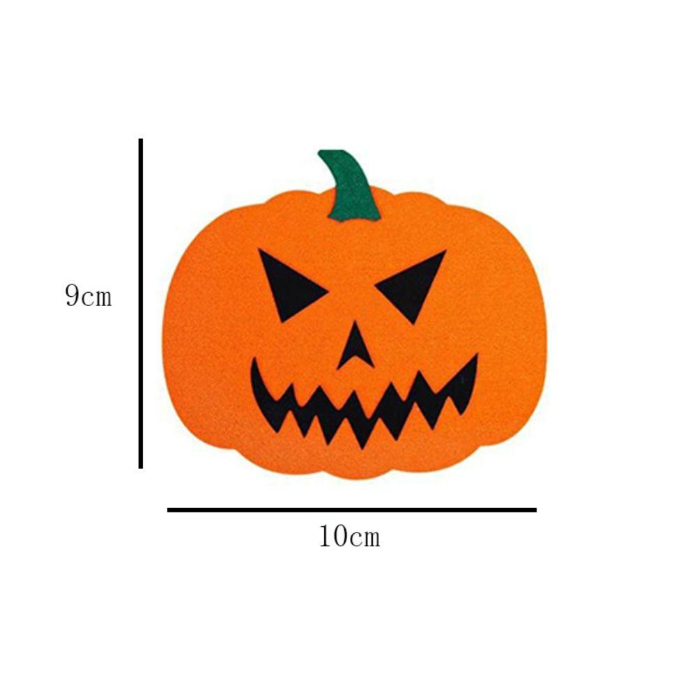 6 Pcs Orange Halloween Felt Pumpkin Coasters Non-Slip Halloween Decoration Cup Mats  Ghost Festival