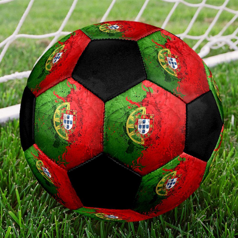 1 pz Pallone da Calcio Nazionale del Portogallo Taglia 5 Pallone da Calcetto Indoor alla Moda Colorato Gioco in Cortile - Ottimo Regalo per Appassionati di Sport HE51