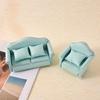 Pack Of 3 Miniature Couch with Cushion 1/12 Scale Dollhouses Sofa Set Modern Living Room Decors Scene Display Accessories