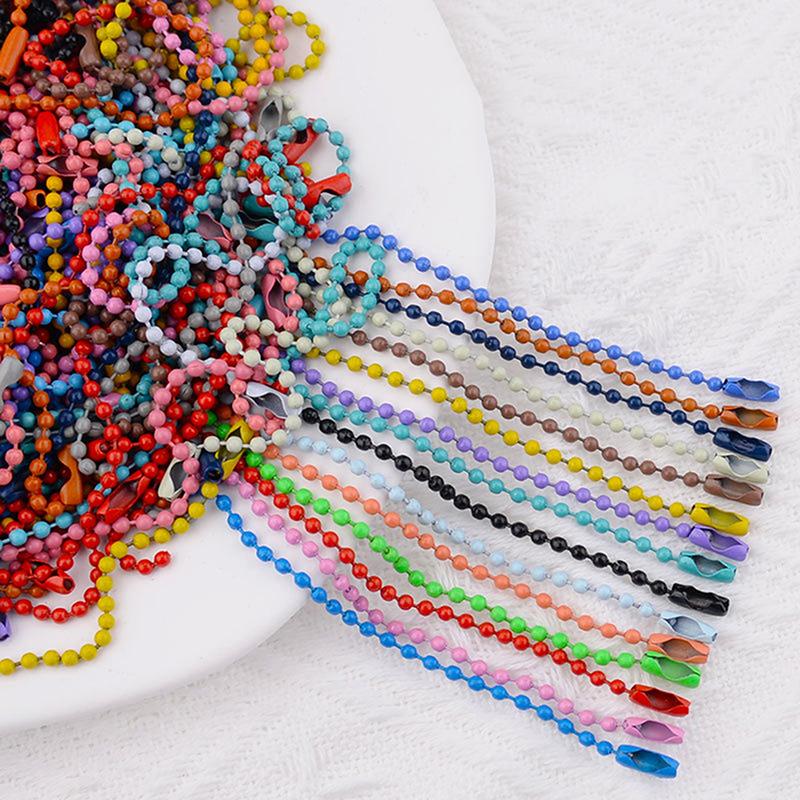 100 buc. Lanțuri de mărgele cu bile se potrivesc cu lanț cheie pentru păpuși, etichetă, conector pentru etichete de mână, pentru accesorii pentru fabricarea de bijuterii, brățări