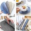 1pcs Woven Round Placemat Table Mat Pad Heat Resistant Bowls Coffee Cups Coaster Tableware Mat Home Decoration Kitchen Tool