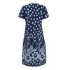 Fashion Women Casual Loose Dot Floral Print Patchwork V-Neck Short Sleeves Dress