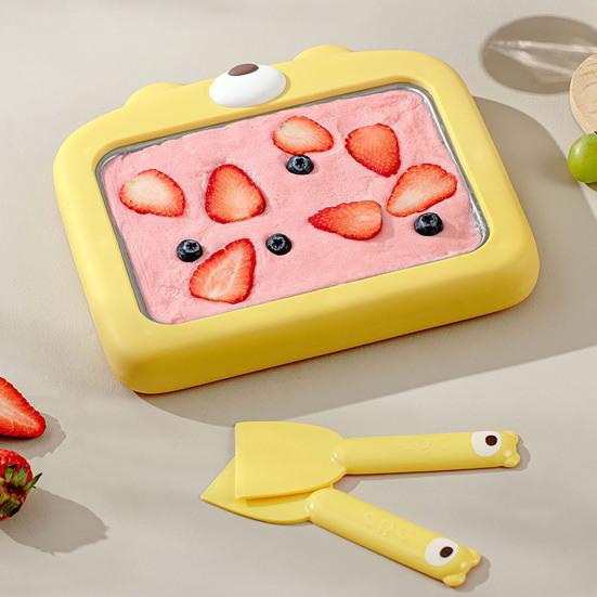 Manuelle Eismaschine, nicht elektrisch, Joghurt-Sorbet-Maker mit Schaber, tragbares, kinderfreundliches Dessert-Werkzeug für Familienspaß und umweltfreundlich