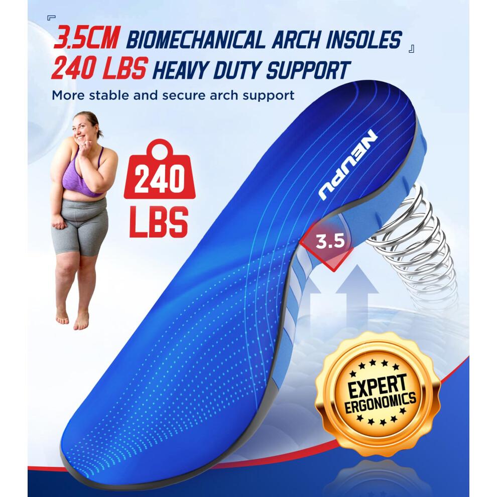 NEUPU 240+ lbs Strapazierfähige orthopädische Einlegesohlen mit hohem Fußgewölbe zur Linderung von Plantarfasziitis-Schmerzen - Für Herren Damen Arbeitsstiefel Schuhe