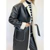 Autumn and winter new casual leather velvet thickened trench coat loose fashion coat women