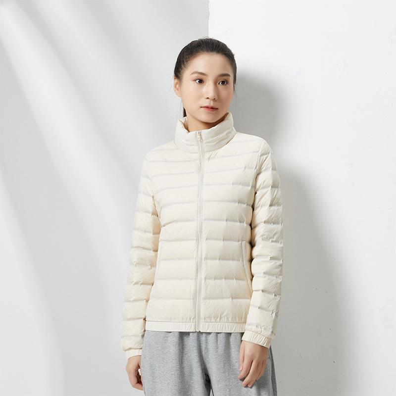 Unisex Lightweight Down Jacket: Stand Collar, Plus Size, Warm Long Sleeve Outerwear for Winter 2XL