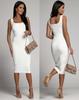2022 Summer Solid Color Sleeveless U-Neck Bodycon Ribbed Dress