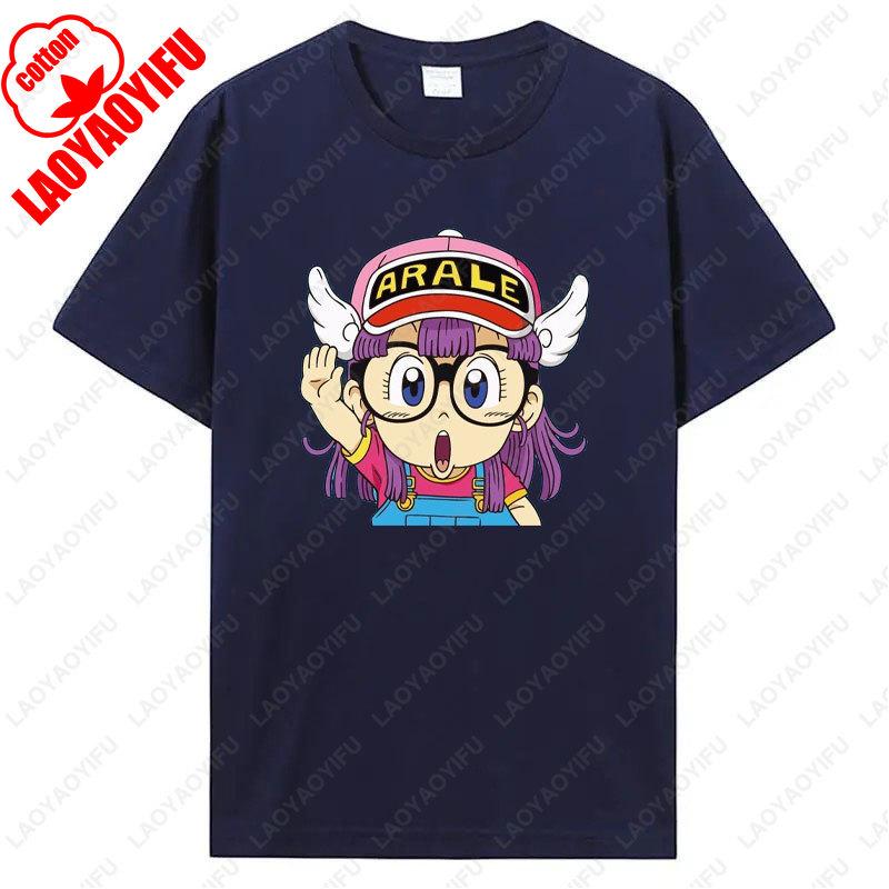Arale Printing T Shirt Funny Man Women Cotton Tshirt Anime Print  Manga Clothing Vintage Fashion Streetwear Kawaii Casual Wear