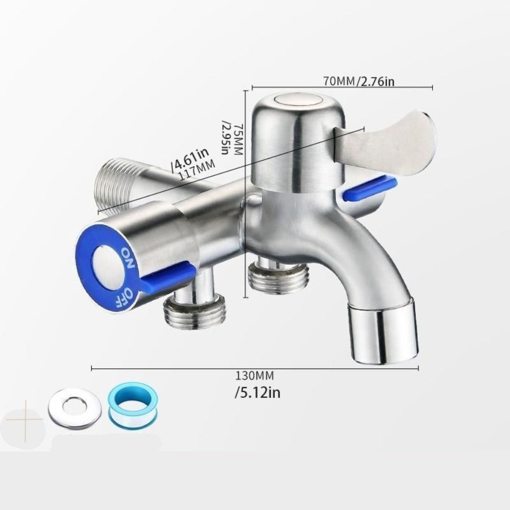 With Tape Stainless Steel Faucet Washing Machine Faucet  Toilet Diverter
