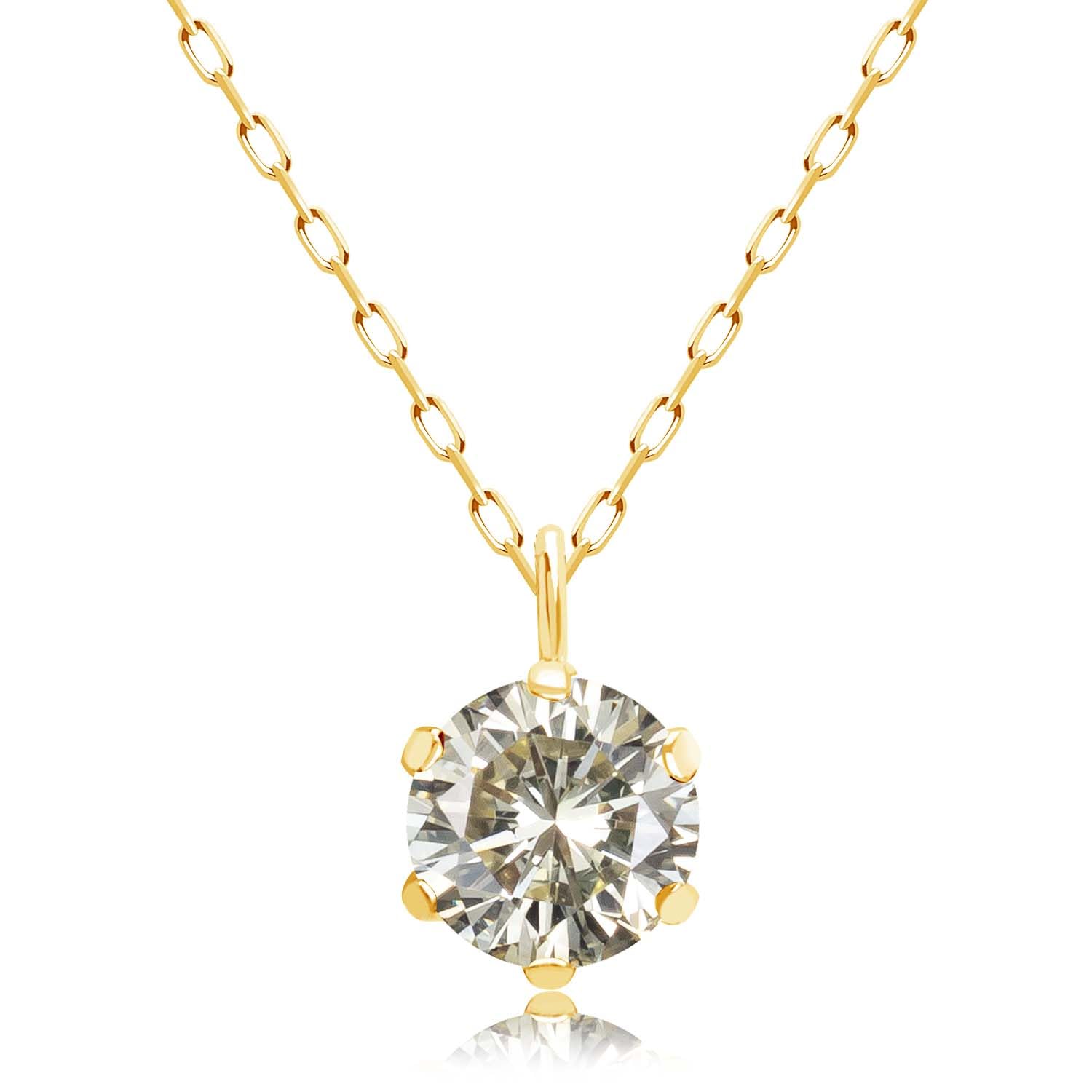 

Діамантове намисто кольору шампанського VS Class 6 Prongs Single Gold K18YG Identification Card Included [Lara Christie] 0.3ct lp56-0023-yg