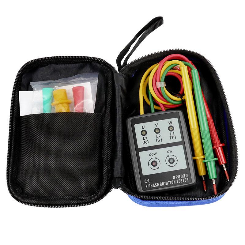 Portable Three-Phase AC Phase Sequence and Current Detector
