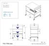 Printer Cart with Drawer for Wood W x 37cm D x Floor to Table 45cm Cart/Desk PJC-7002-WD2 Under-Desk Storage, Grain, Dimensions 48.5cm 53.5cm H,