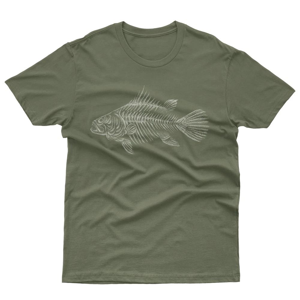 Unisexs TShirt Fish Bones Designfunny Fishing Skeleton Fish Tee S