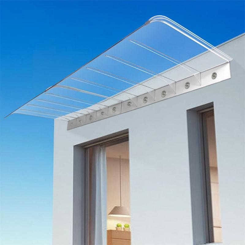 Rain Awning for Balcony Sun Room Front Door Waterproof Windproof Shade Roof Cover Awnings Outdoor Awning