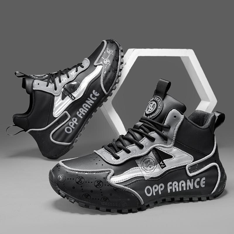 Chunky Sneaker Men Cover Bottom Shoes Fashion Casual Leather Upper Increased Internal Platform Shoes High Height Increasing