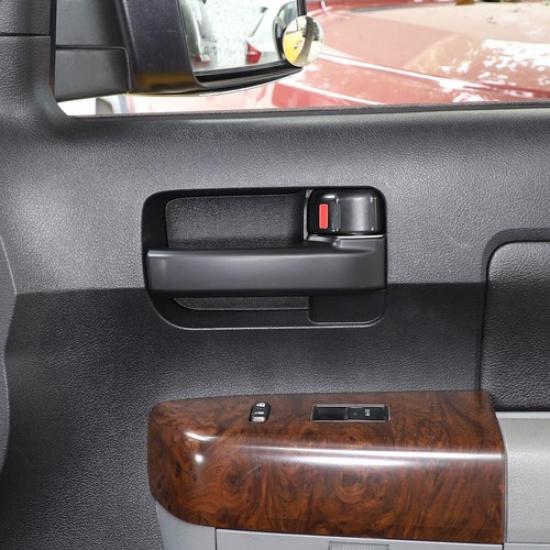 Matte Black Inner 4-Door Handle Cover Trim For Toyota Tundra 2007-