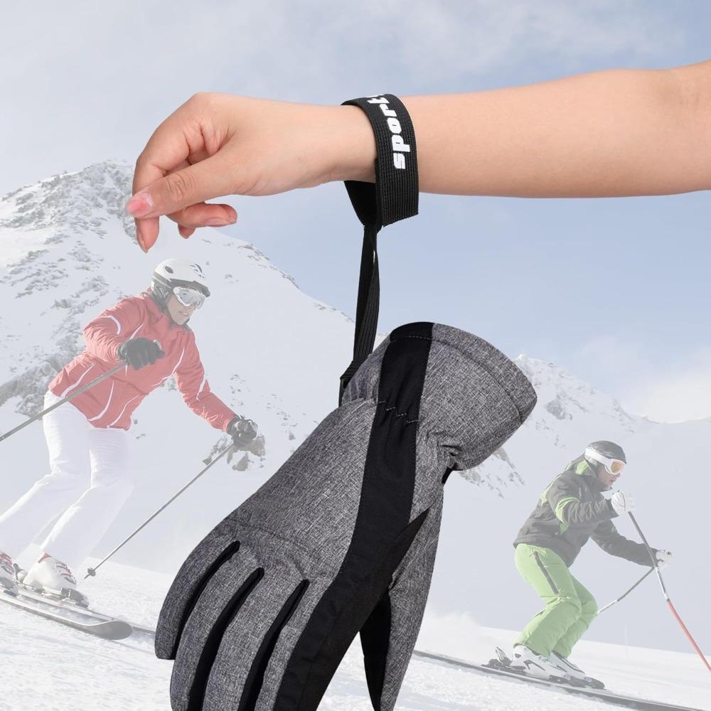 

4 Pcs Adjustable Ski Glove Wrist Strap Black Sport Glove Strap For Snowboard Ski Mountaineering