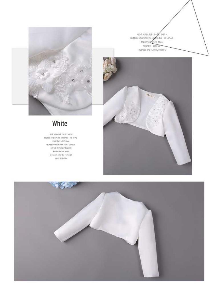 Dívčí večerní šaty s dlouhým rukávem, šál a sako pro družičku nebo princeznovský kostým