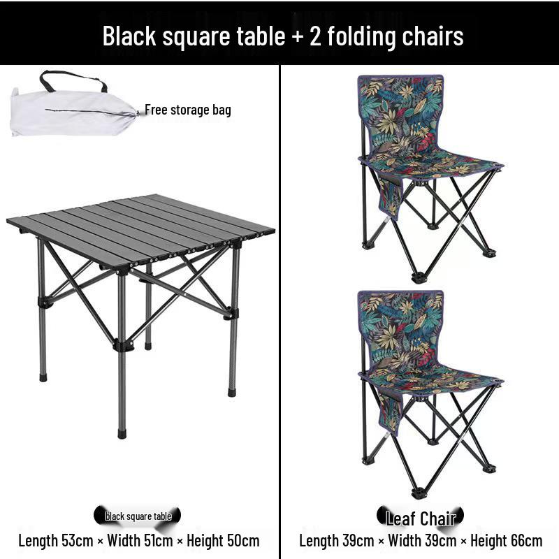 Set Pieghevole Portatile da Esterno con Sedia e Tavolo per Campeggio e Picnic